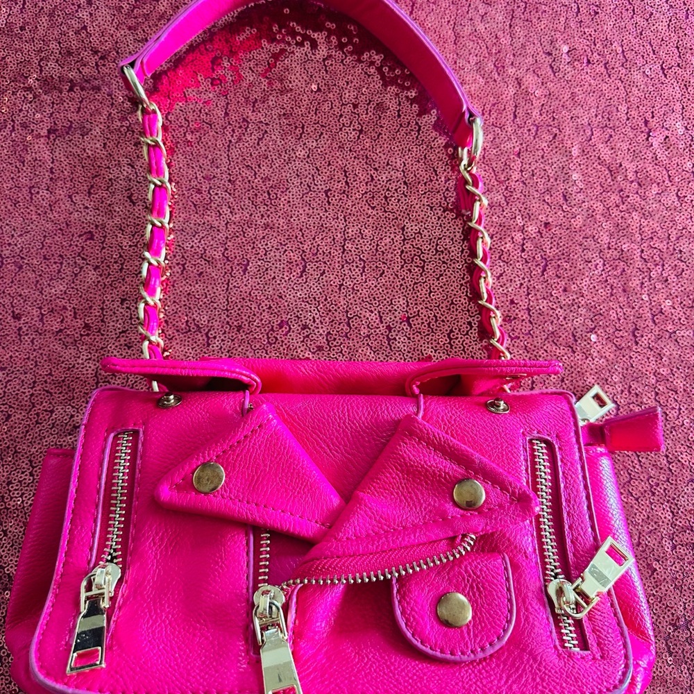 Vibrant Pink Chain Strap Women's Bag
